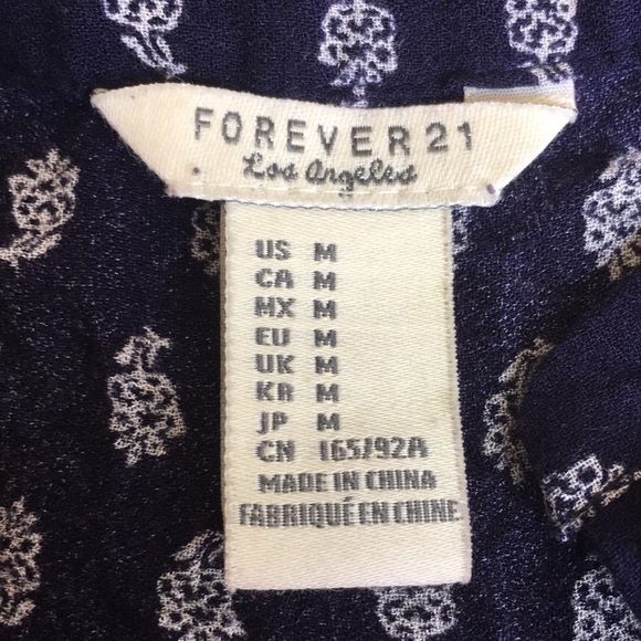 Forever21 Dark Navy, White, and Burgundy Purple Blouse - Picture 6 of 13